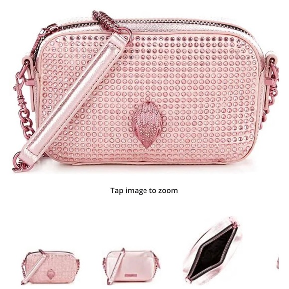Kurt Geiger Handbags - KURT GEIGER LONDON Kensington crystal embellished metallic leather crossbody cam